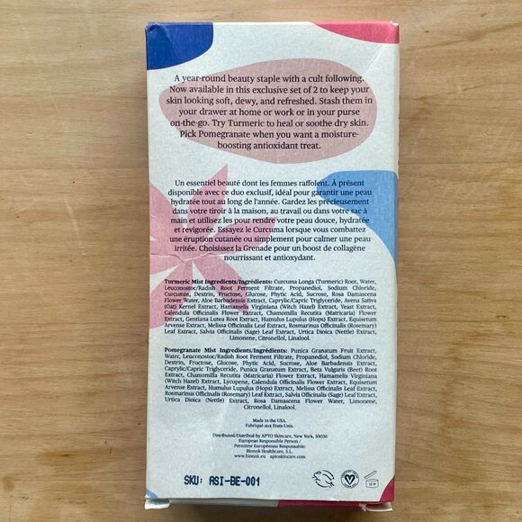 Apto Skincare Summer Facial Mist Set of Two, New in Box, Full Size 2 x 60mL. - Picture 5 of 7